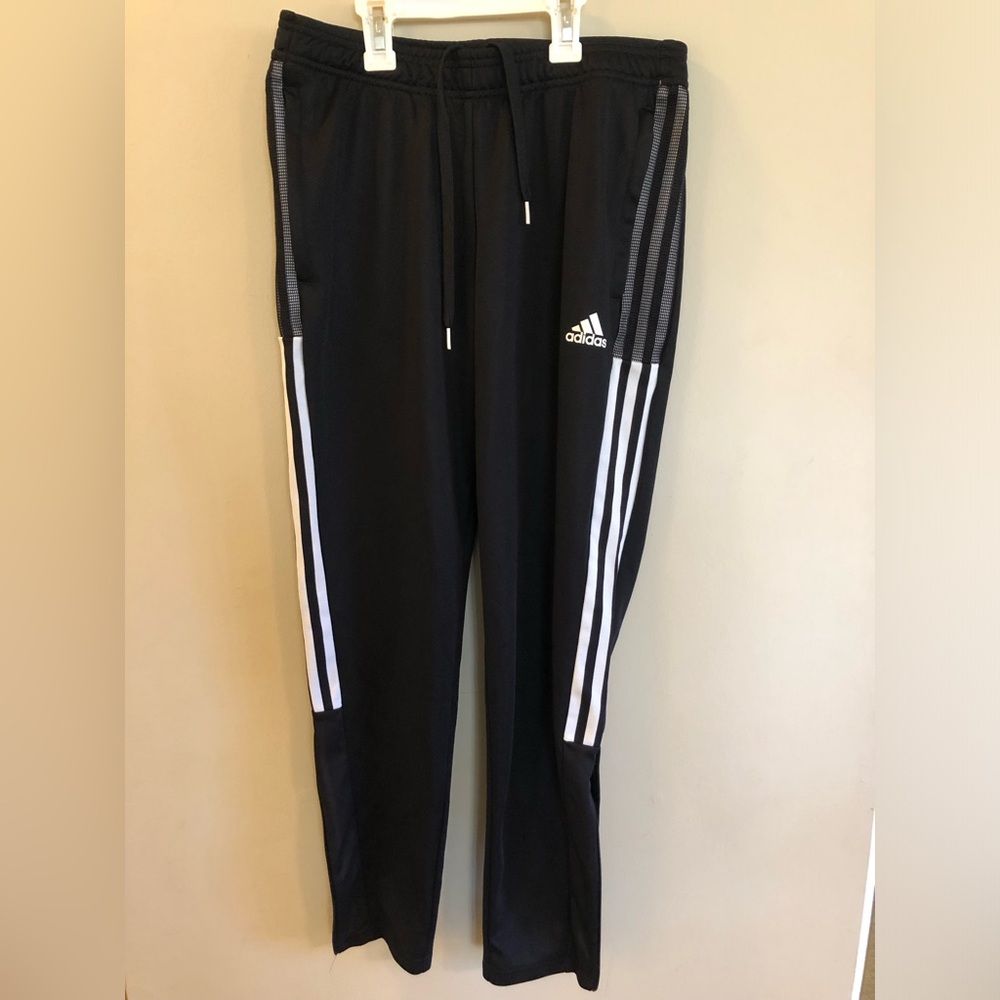 Adidas Women’s Aeroready Jogger Pants - Size Medium - Black w/ white stripes